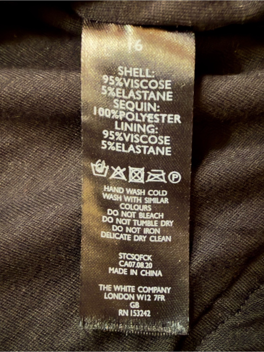 The White Company Black Sequin Long-Sleeve Top NWOT Size 12 - Picture 2 of 8